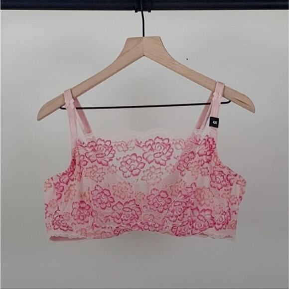 Torrid Bandeau multi way Unlined Balconette Lace Bra in light pink orange 42C - Picture 7 of 12